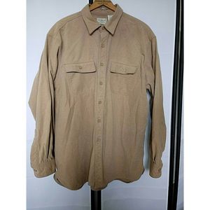 LL Bean Long Sleeve Button Up Tan CHAMOIS XL